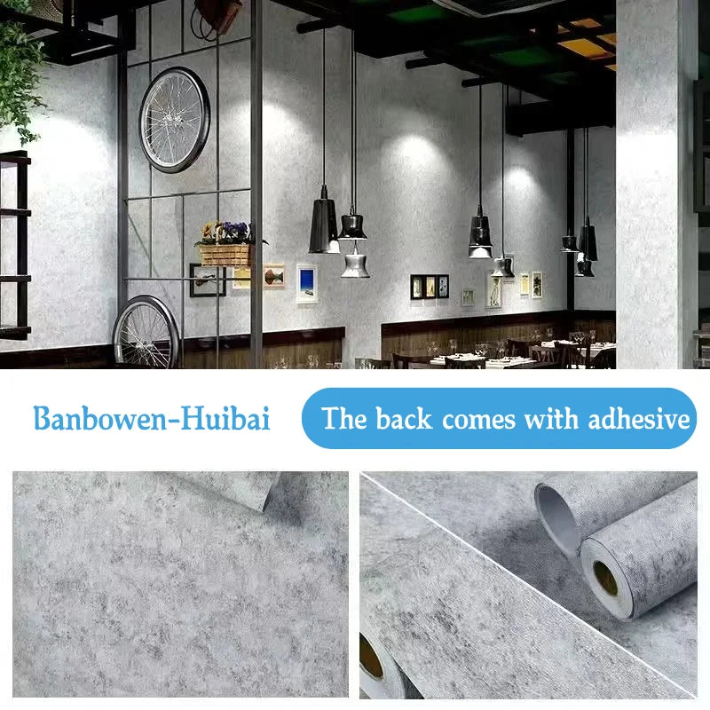 Papel pintado PVC gris oscuro estilo industrial