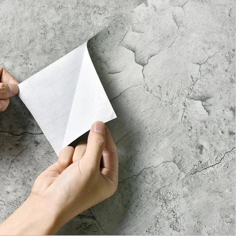 Papel pintado PVC gris oscuro estilo industrial