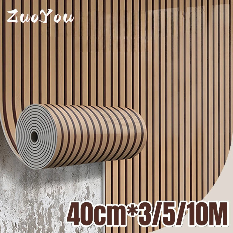 Papel pintado autoadhesivo con veta de madera