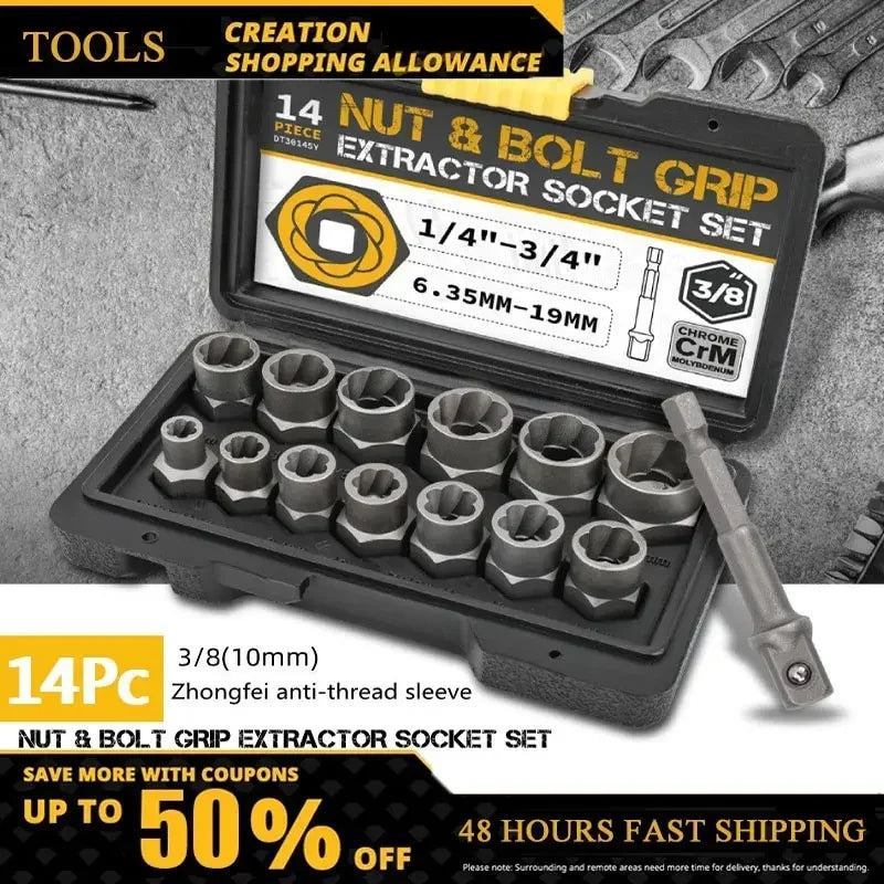 Kit de Extracción de Impacto para Tornillos Dañados