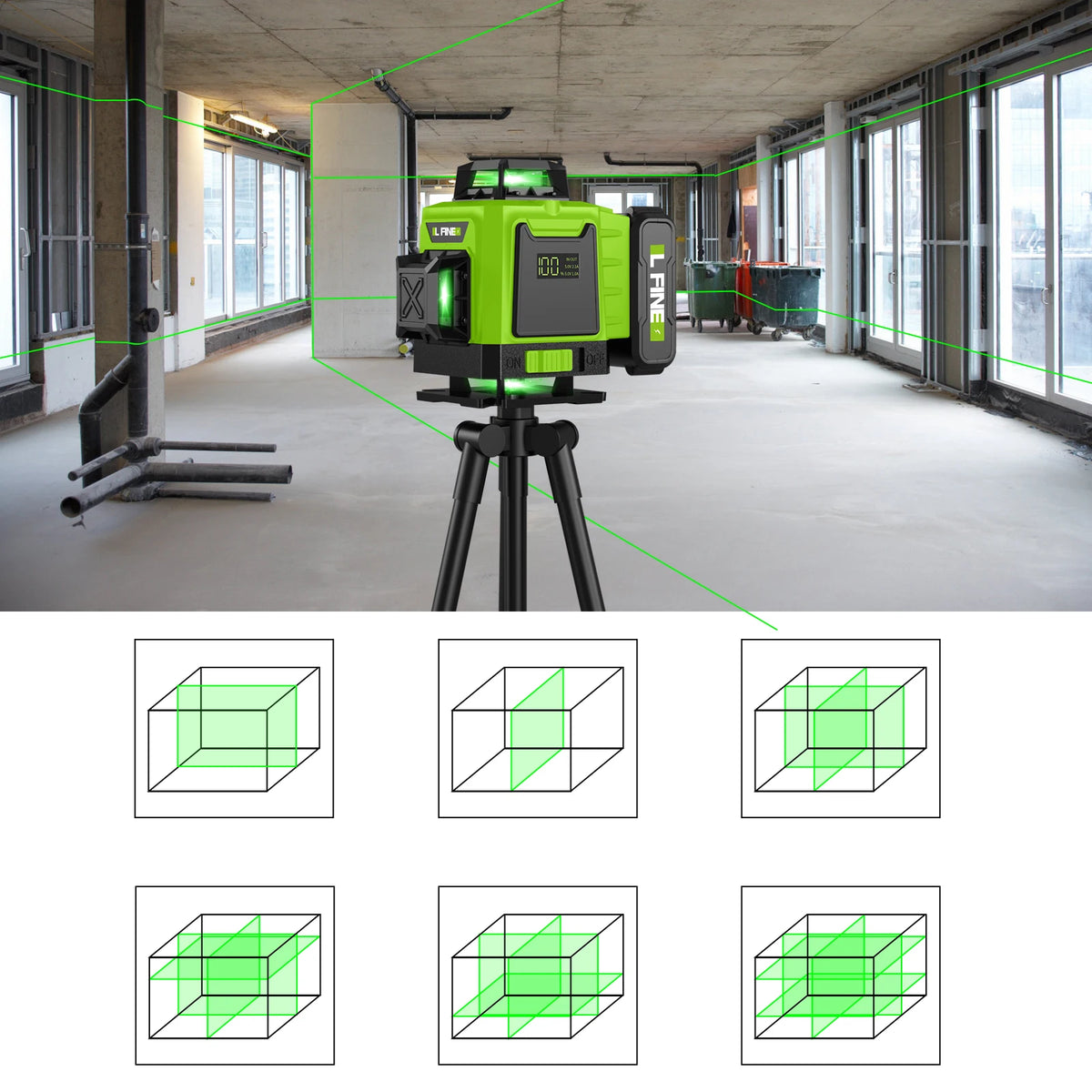 Nivel láser 4D 16 líneas verdes 360 grados autonivelante - vista 2
