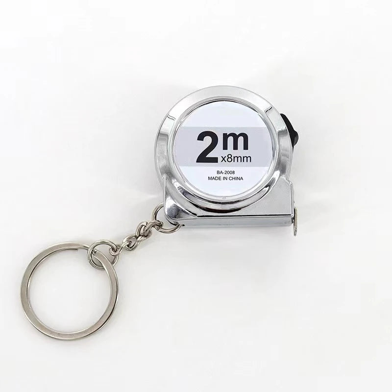 Cinta Métrica Mini Retráctil 2m con Llavero – Acero Inoxidable