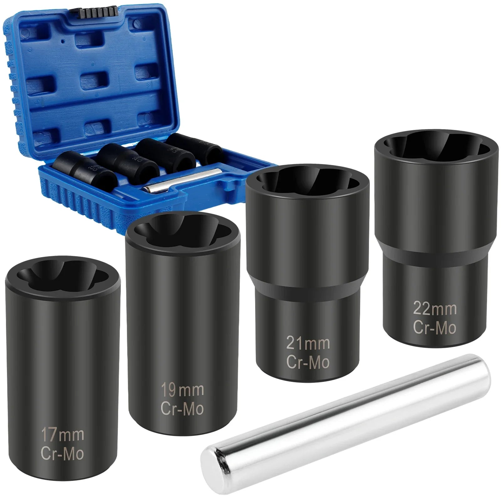 Set Extractor de Tuercas Dañadas 17-22mm (5 Piezas)