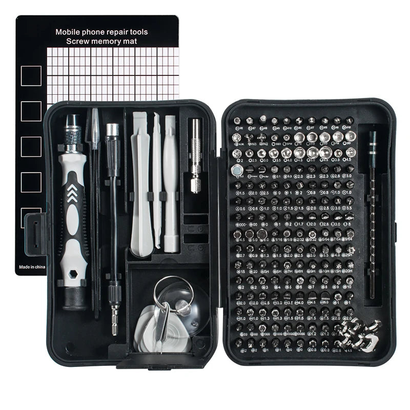 Set Destornilladores Magnético 170 en 1 | 154 Puntas de Precisión | Torx Hex Phillips | Reparación Móvil y Ordenador