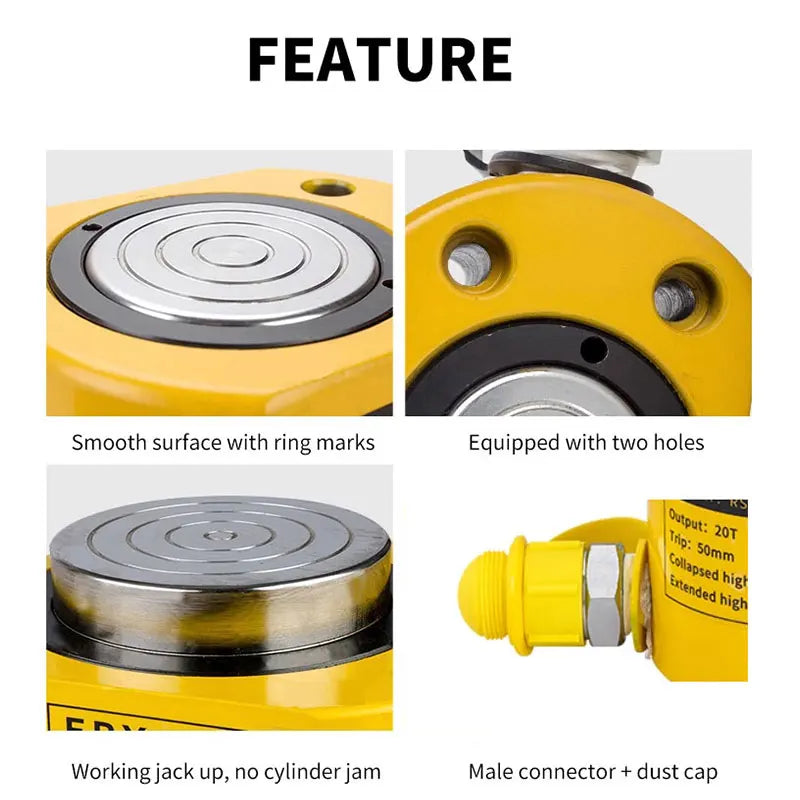 Gato Hidráulico Ultradelgado Portátil Tungfull – Cilindro Separado Manual 5T/10T/20T/30T