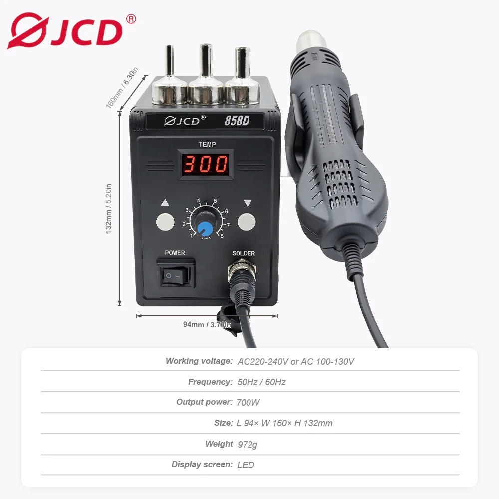 JCD 858D 700W Hot Air Rework Station for BGA Soldering