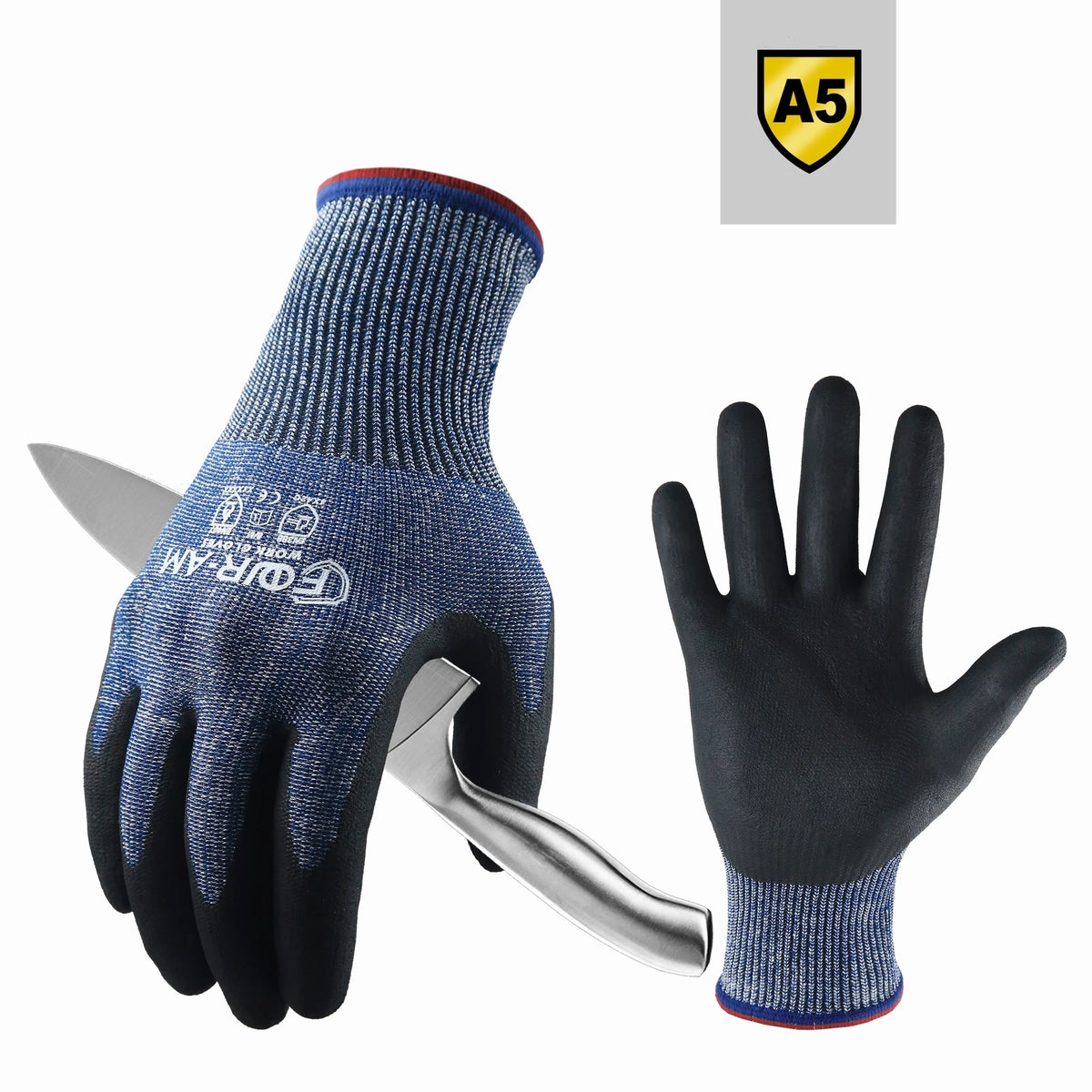Guantes anticorte nivel 5 con recubrimiento de nitrilo