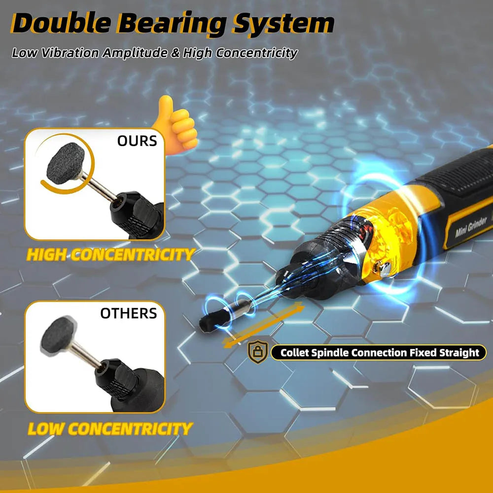 Sanding and Polishing Kit for 3D Printed Resin – Cordless Mini Rotary Tool with 57 Accessories