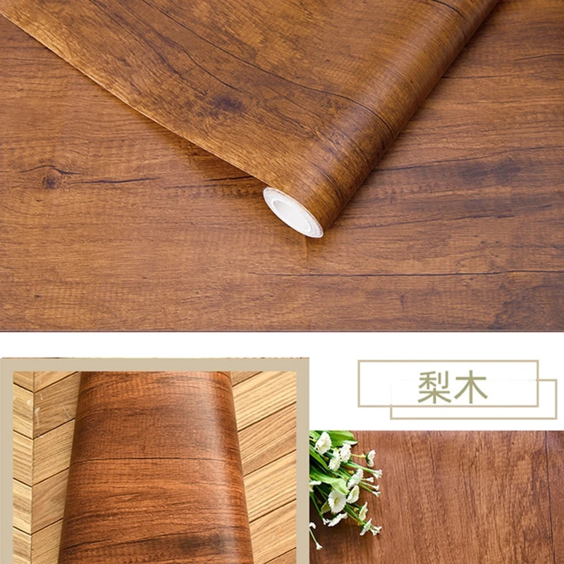 Vinilo Adhesivo Efecto Madera para Muebles | PVC Impermeable Autoadhesivo | Renovación Fácil