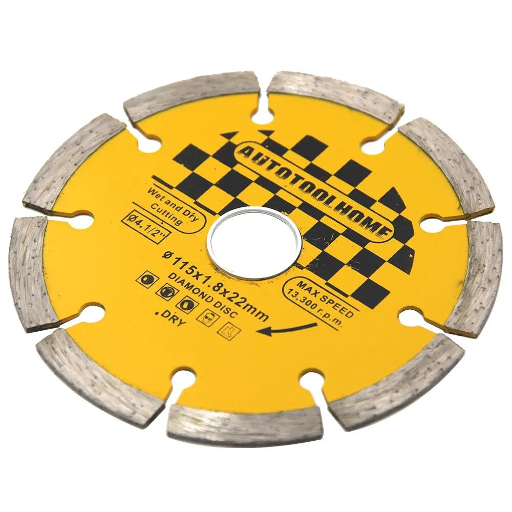 Disco de Diamante Seco 115mm para Corte de Granito, Mármol, Hormigón y Cerámica – Sierra Circular