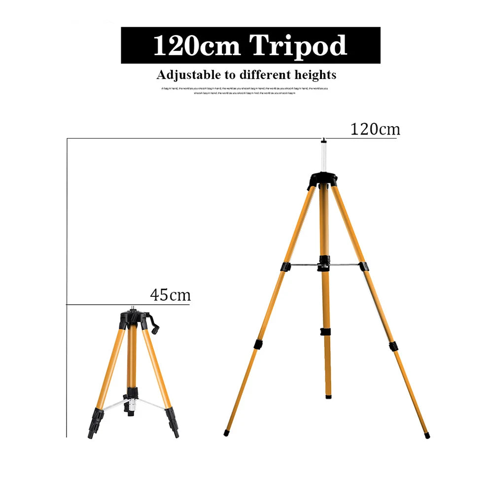 Trípode para Nivel Láser XMSJ – Altura Regulable 1,2m/1,5m con Adaptador 5/8" y Recubrimiento Anticorrosivo