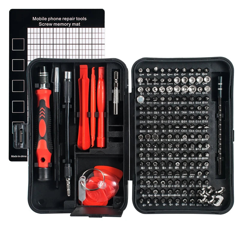 Set Destornilladores Magnético 170 en 1 | 154 Puntas de Precisión | Torx Hex Phillips | Reparación Móvil y Ordenador