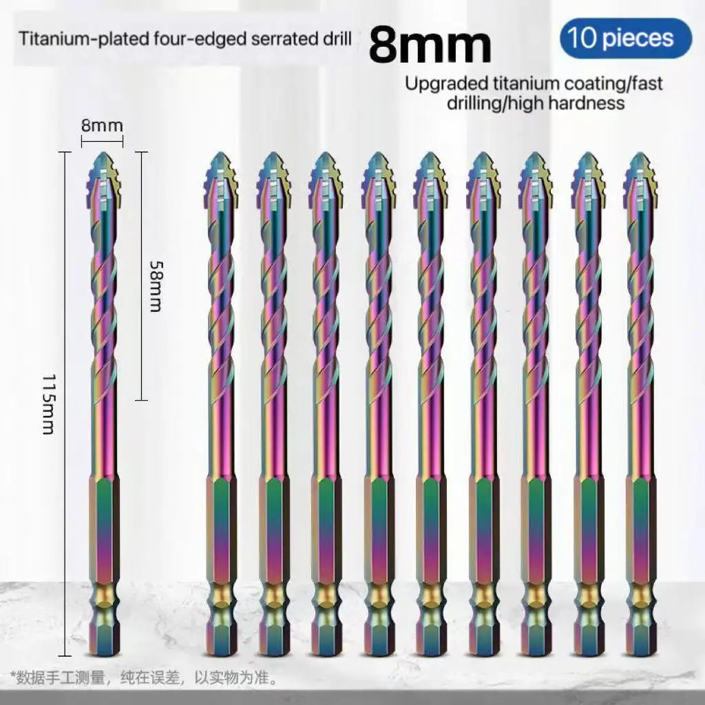Diamond Drill Bit Set Four Edges for Glass, Tile and Ceramic (3-12mm)