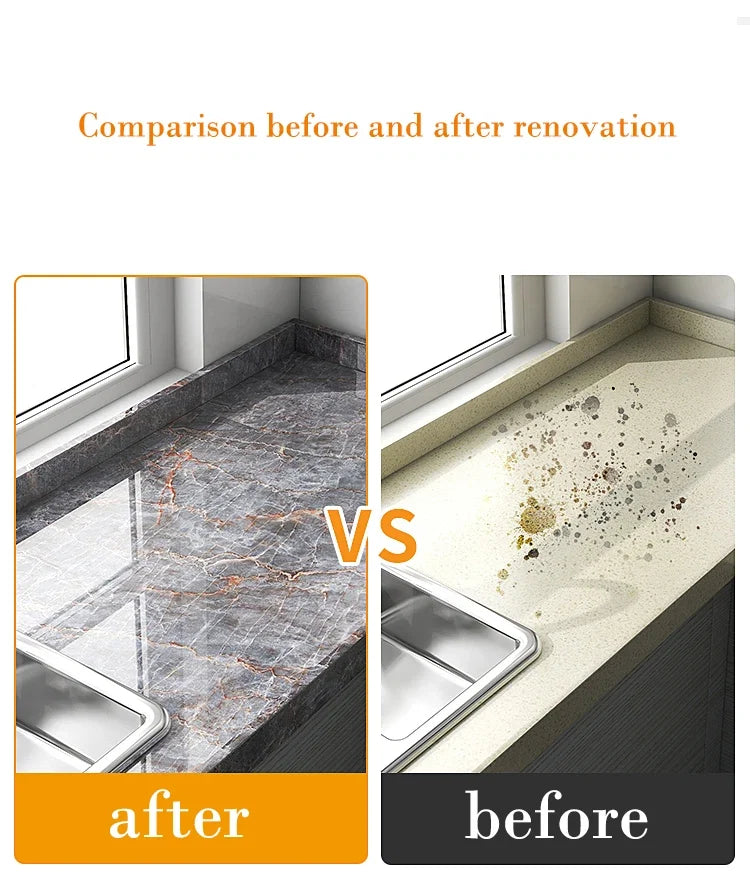 Papel pintado efecto mármol antiaceite para cocina