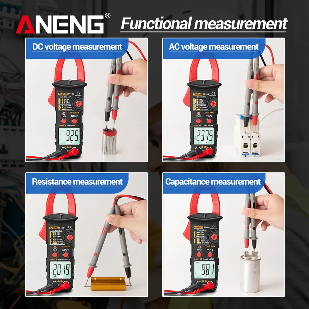 Pinza Amperimétrica Digital ANENG ST184 - True RMS