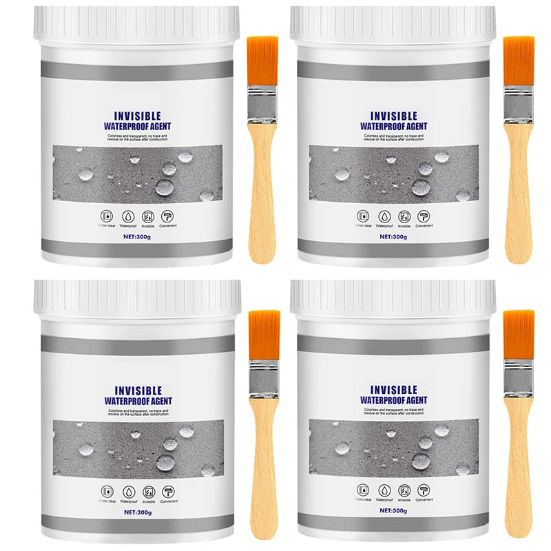 Sellador Impermeabilizante Transparente con Pincel – Reparación de Tejados y Goteras 300g a 1200g