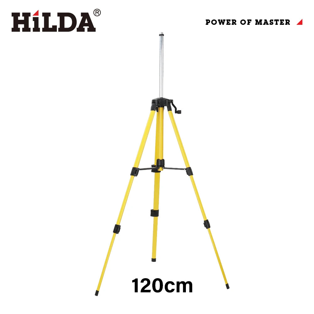 Trípode para Nivel Láser HILDA AB290 – Altura Regulable 1,2m/1,5m en Ferroaleación con Adaptador 5/8"