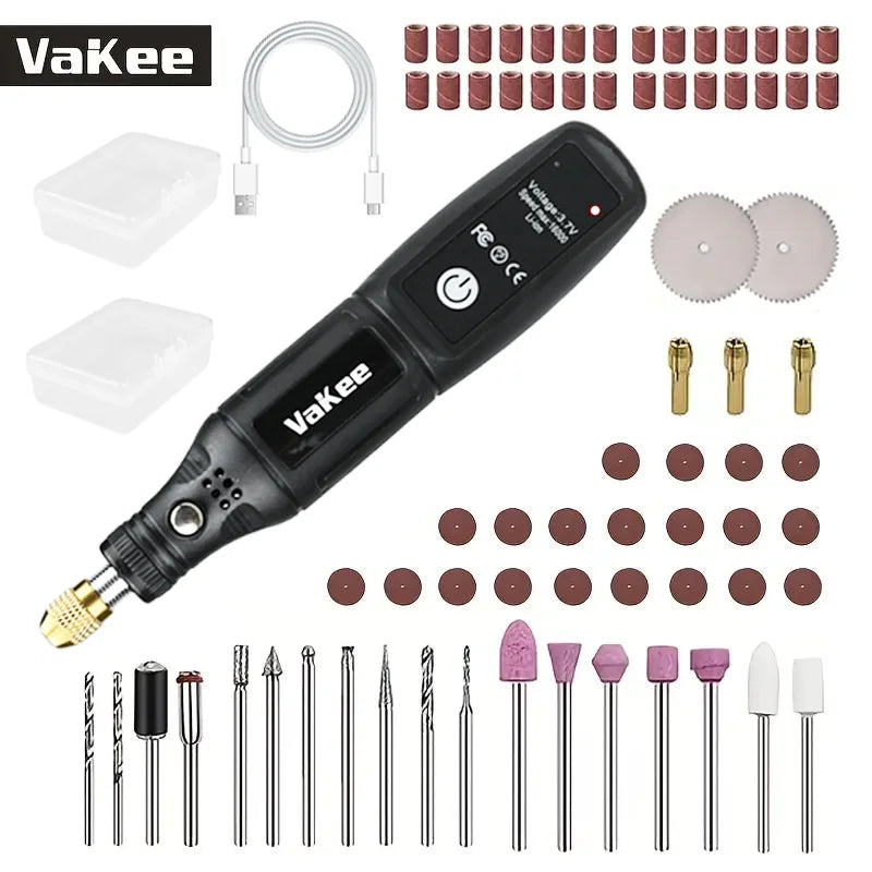 Mini Electric Cordless USB Drill VaKee – Engraving Pen and DIY Rotary Tool