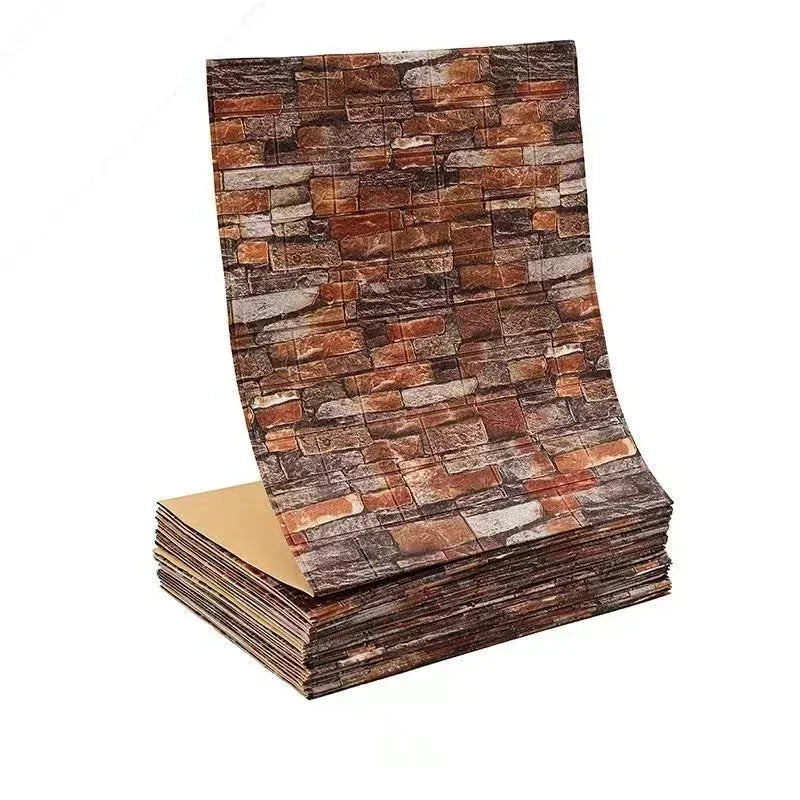 Papel Pintado 3D Autoadhesivo Efecto Ladrillo | Rollo Continuo 70cm x 1/3/5/10M | Impermeable