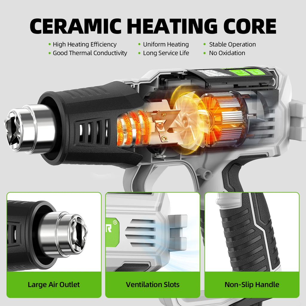Pistola de Aire Caliente HUEPAR HG03 - 12 Temperaturas LCD