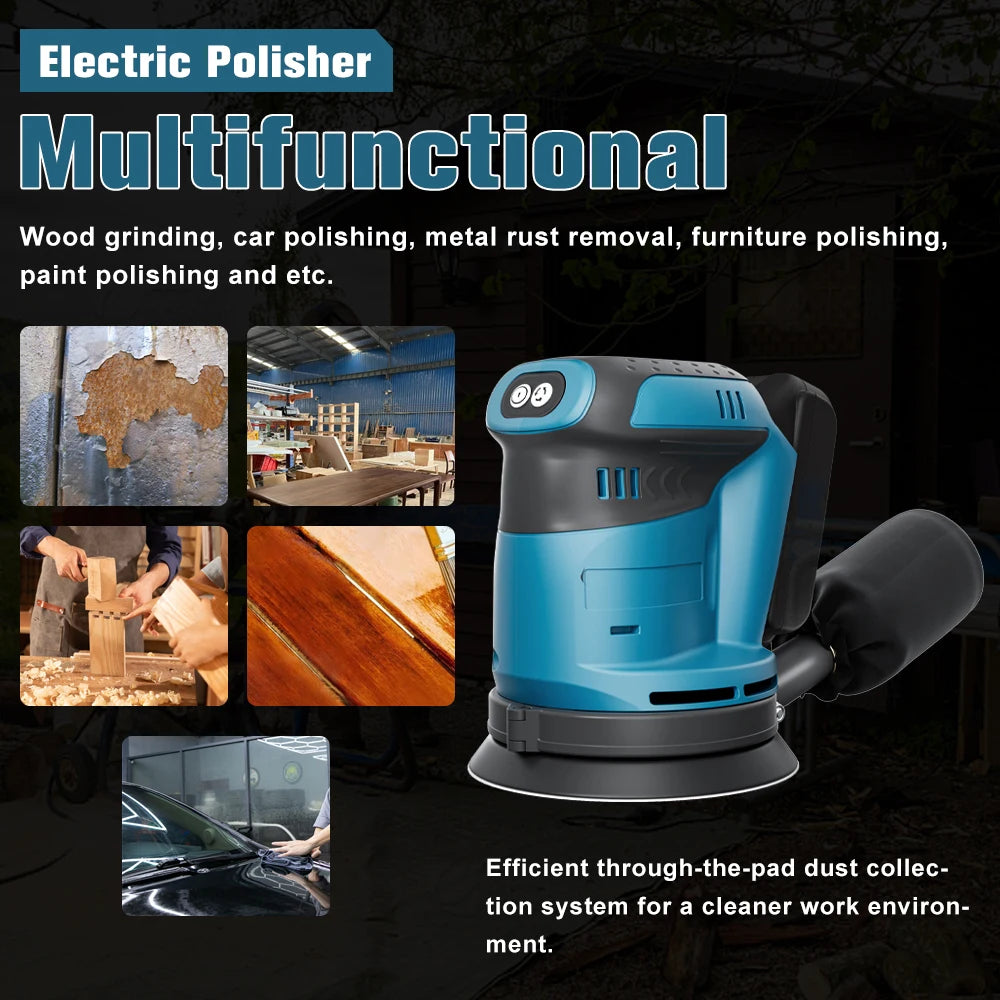 Synxiter 125mm Cordless Random Orbital Sander for Makita 18V Battery