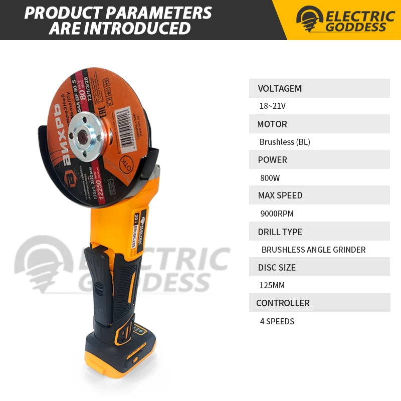 Amoladora angular brushless detalle del motor sin escobillas