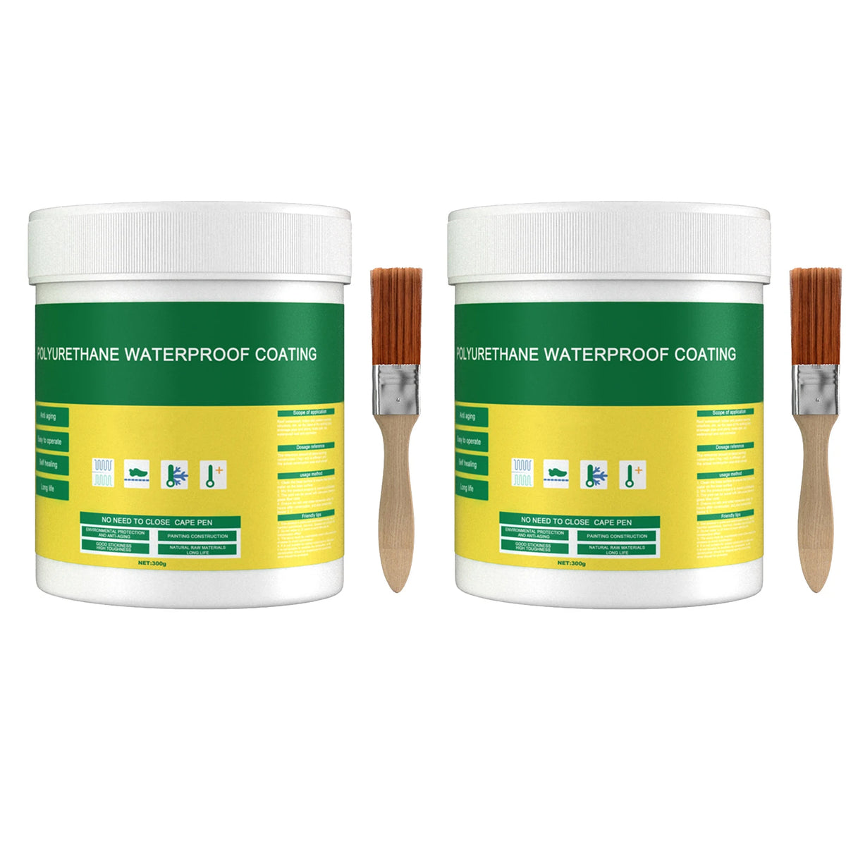 Sellador Impermeabilizante Transparente con Pincel – Reparación de Tejados y Goteras 300g a 1200g