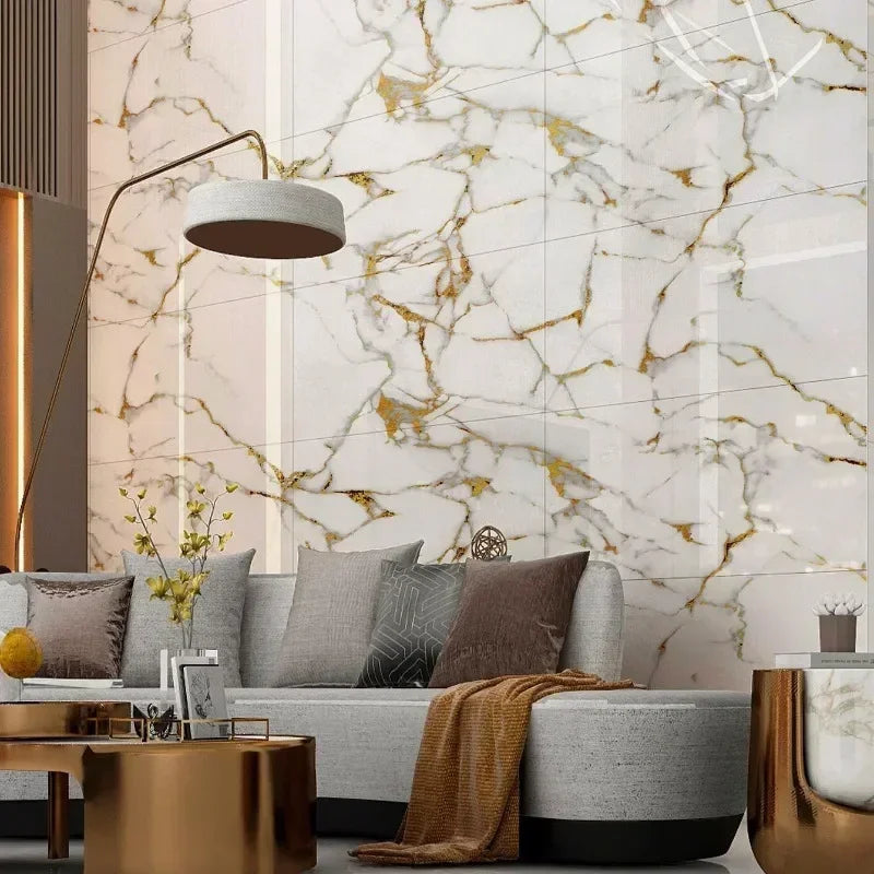 Azulejos Autoadhesivos 3D Efecto Mármol | Pack 10 uds 30x30cm | Impermeable Antibacteriano | Cocina Baño Suelo Pared