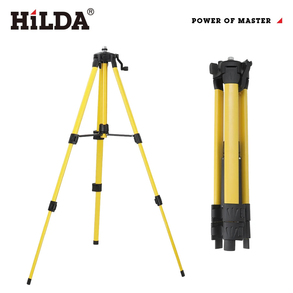 Trípode para Nivel Láser HILDA AB290 – Altura Regulable 1,2m/1,5m en Ferroaleación con Adaptador 5/8"