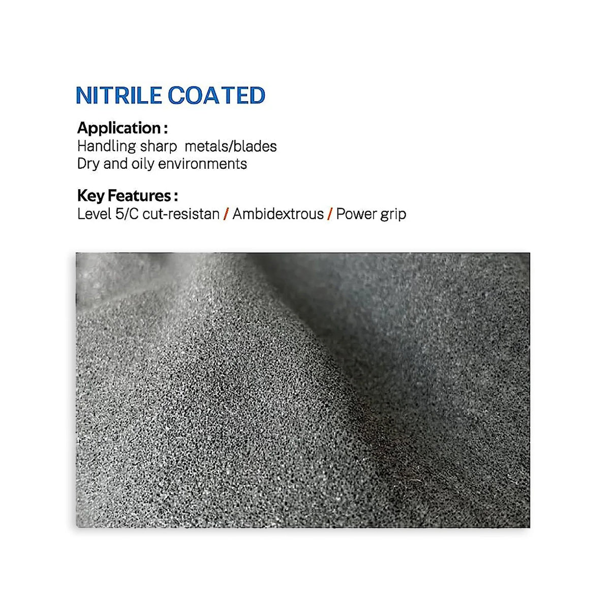 Guantes Anticorte Nivel 5 con Recubrimiento de Nitrilo y Pantalla Táctil