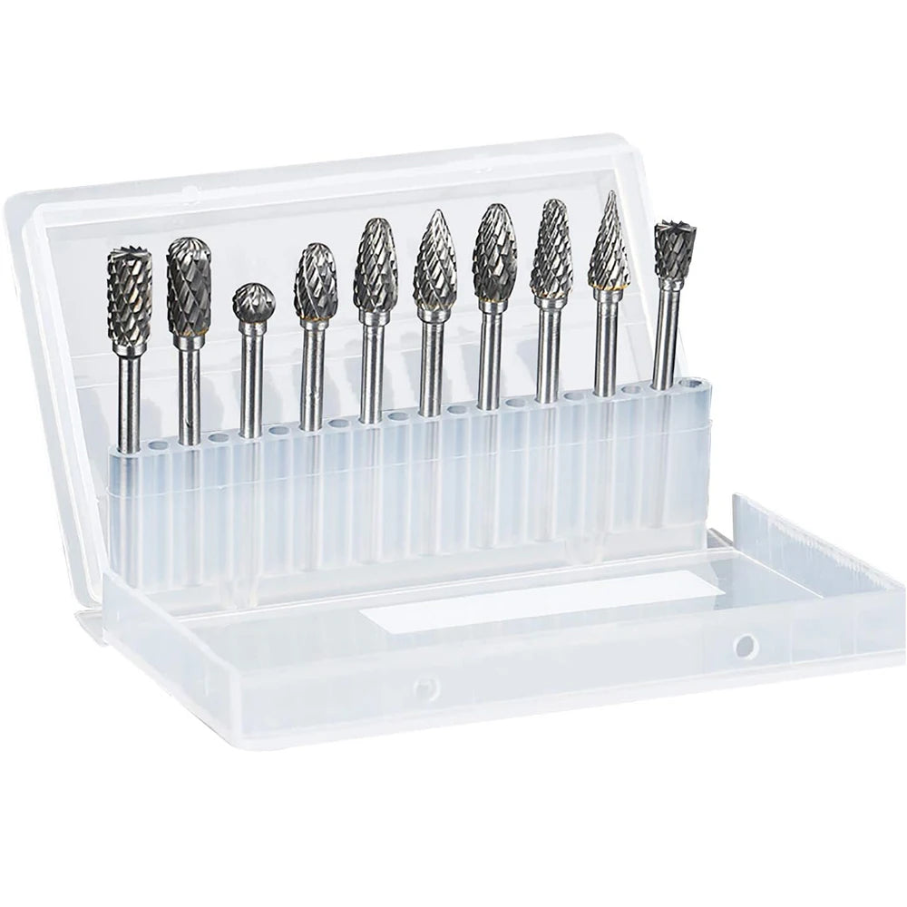 Set de Fresas de Carburo para Dremel - Vástago 1/8" (10 Piezas)