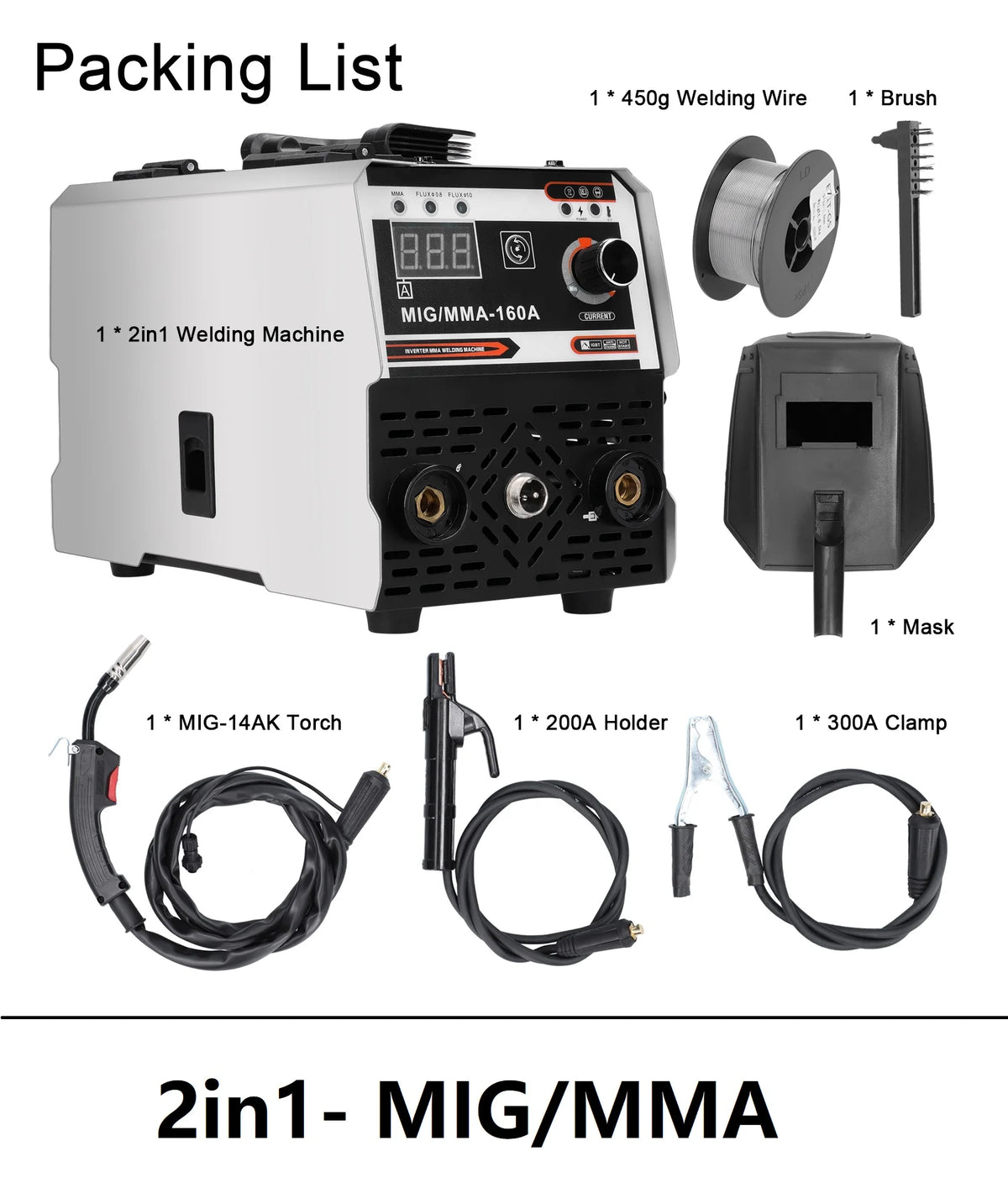MIG/MMA 2-in-1 Inverter Welder - 20-120A