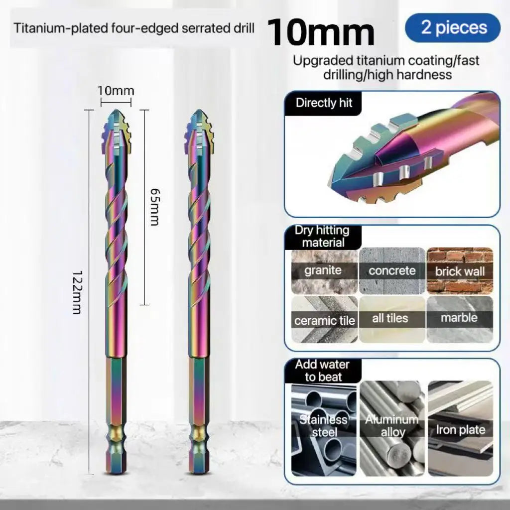 Diamond Drill Bit Set Four Edges for Glass, Tile and Ceramic (3-12mm)
