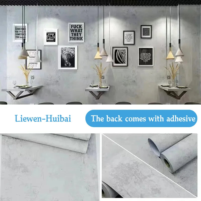 Papel pintado PVC gris oscuro estilo industrial