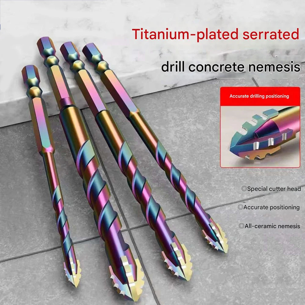 Set de Brocas de Diamante Cuatro Filos para Cristal, Azulejo y Cerámica (3-12mm)