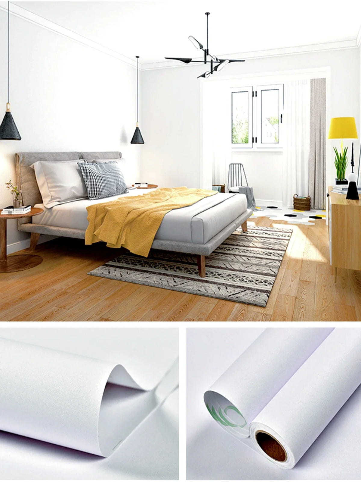 Papel pintado mate autoadhesivo de vinilo