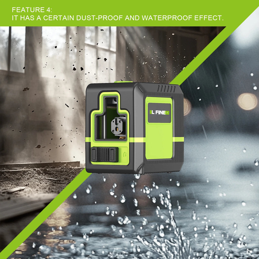 Nivel Láser Verde 2 Líneas Autonivelante 360° LFINE – Recargable 10h con Trípode Incluido