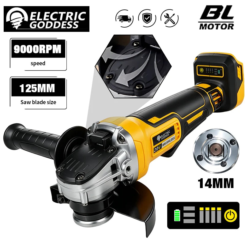 Amoladora angular inalámbrica brushless disco de desbaste vista general