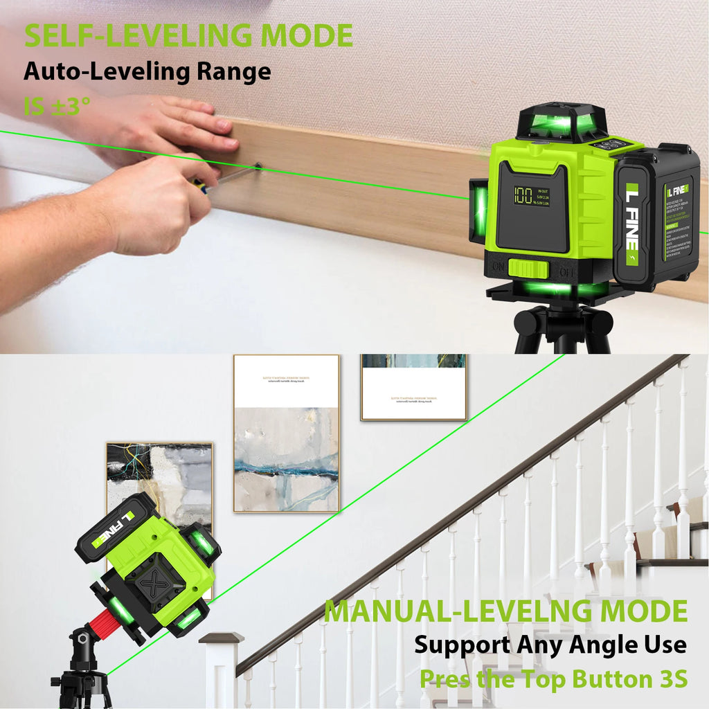 Nivel láser 4D 16 líneas verdes 360 grados autonivelante - vista 3