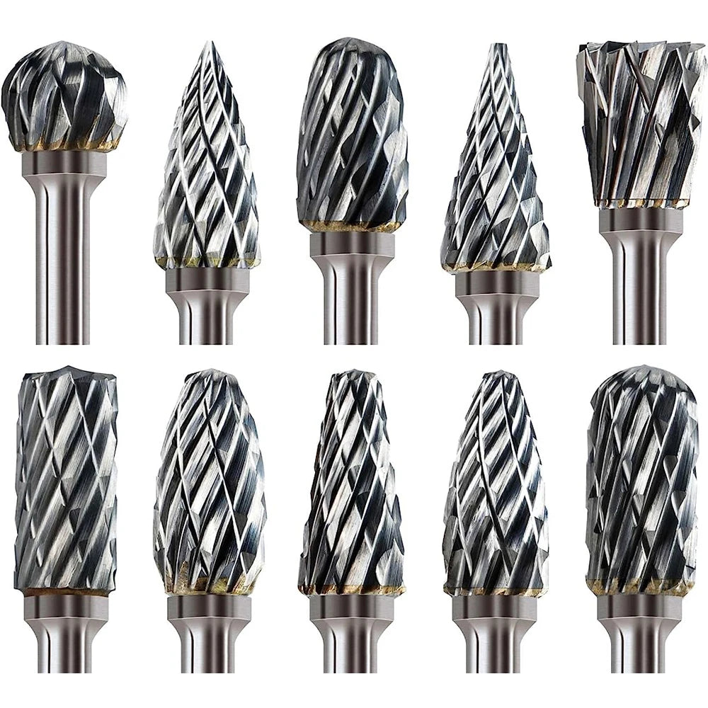 Set de Fresas de Carburo para Dremel - Vástago 1/8" (10 Piezas)