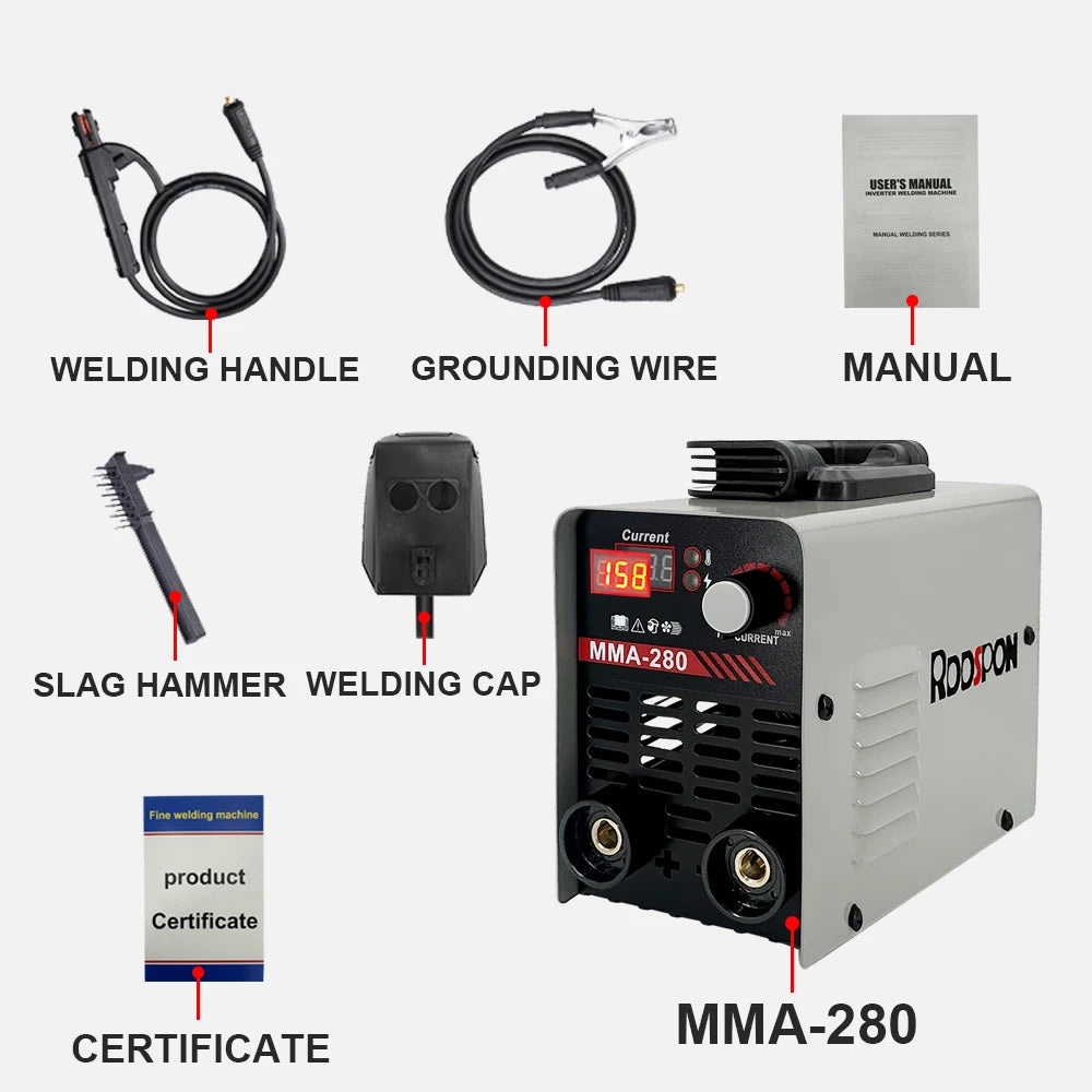 Soldadora MMA 280A Inverter DC con Pantalla LED - 220V