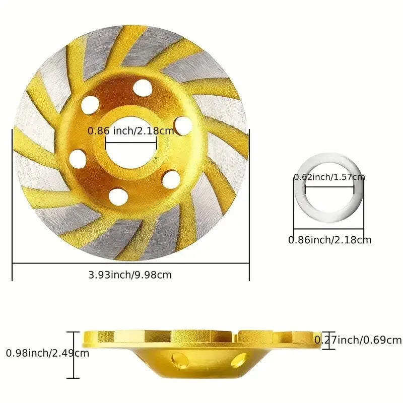 Disco de Desbaste Diamantado Turbo 4" para Hormigón - 12 Segmentos