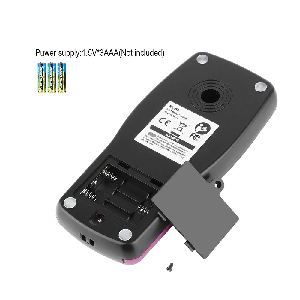 Detector de Paredes Multifunción RZ WS120 – Cables en Tensión, Tuberías PVC y Metal con Pantalla LCD