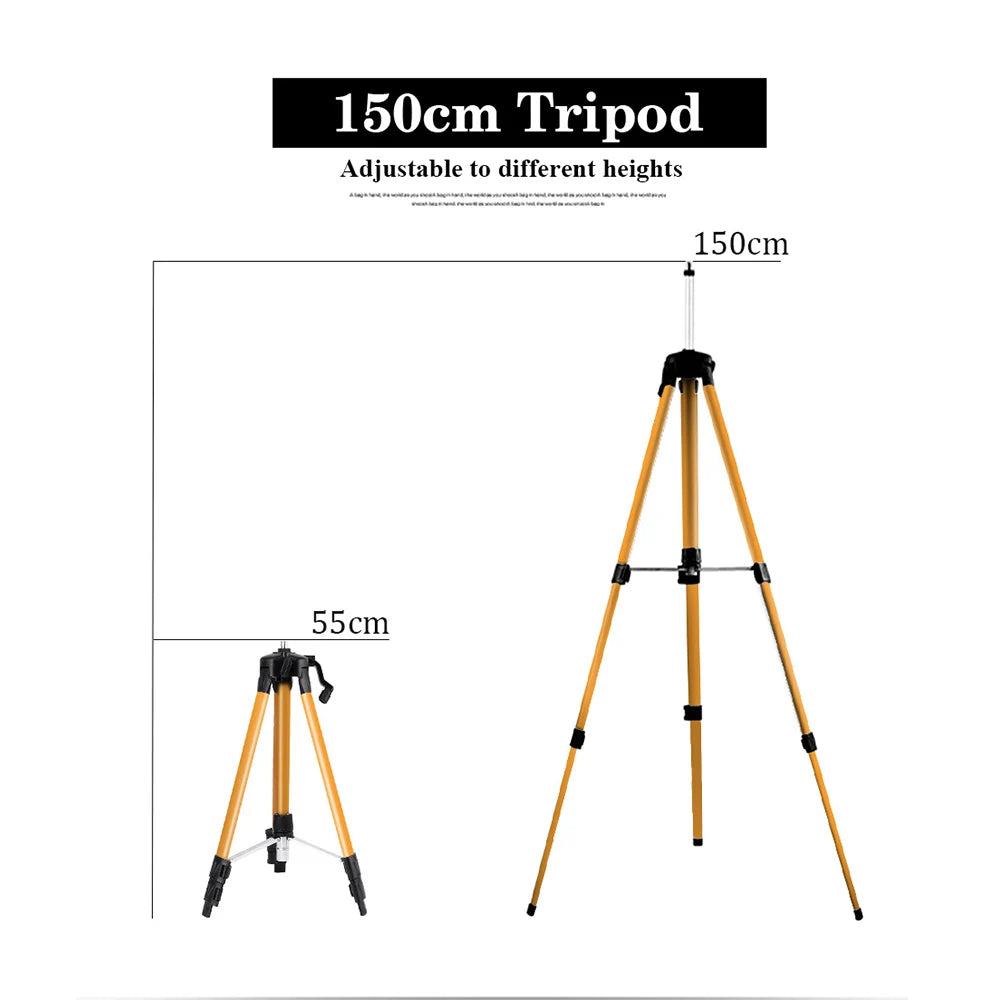 Trípode para Nivel Láser XMSJ – Altura Regulable 1,2m/1,5m con Adaptador 5/8" y Recubrimiento Anticorrosivo