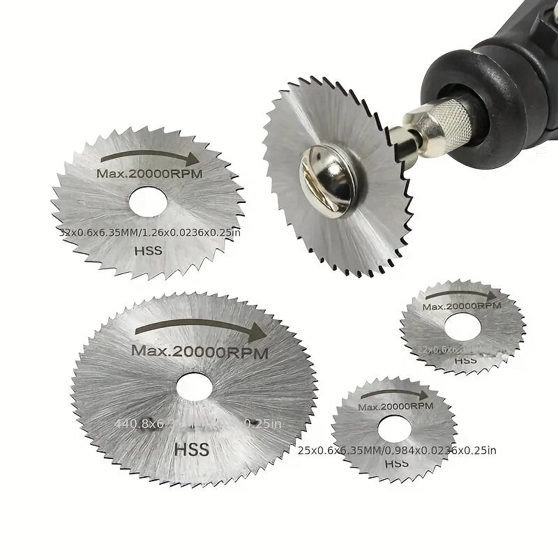Set de 6 Discos de Sierra Circular Mini HSS para Rotativa