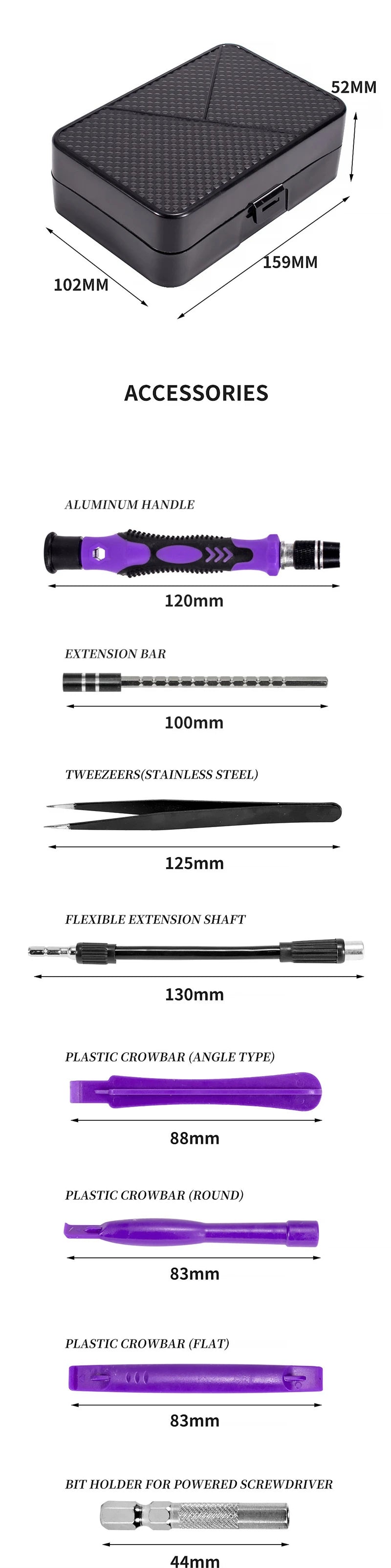 Set Destornilladores Magnético 170 en 1 | 154 Puntas de Precisión | Torx Hex Phillips | Reparación Móvil y Ordenador