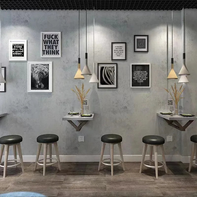 Papel pintado PVC gris oscuro estilo industrial