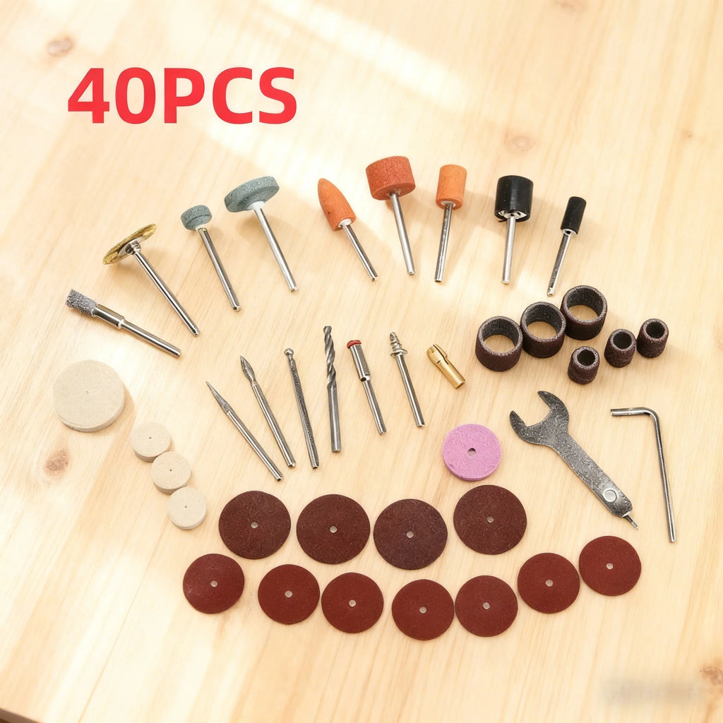Kit 40 Accesorios para Mini Taladro Rotativo y Amoladora – Lijado, Pulido y Grabado