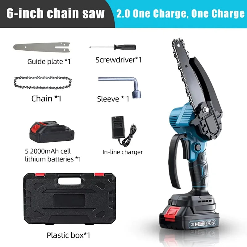 Motosierra de Poda Inalámbrica 6" | Compatible Batería Makita 18V | 1200 RPM | Corte Madera y Poda