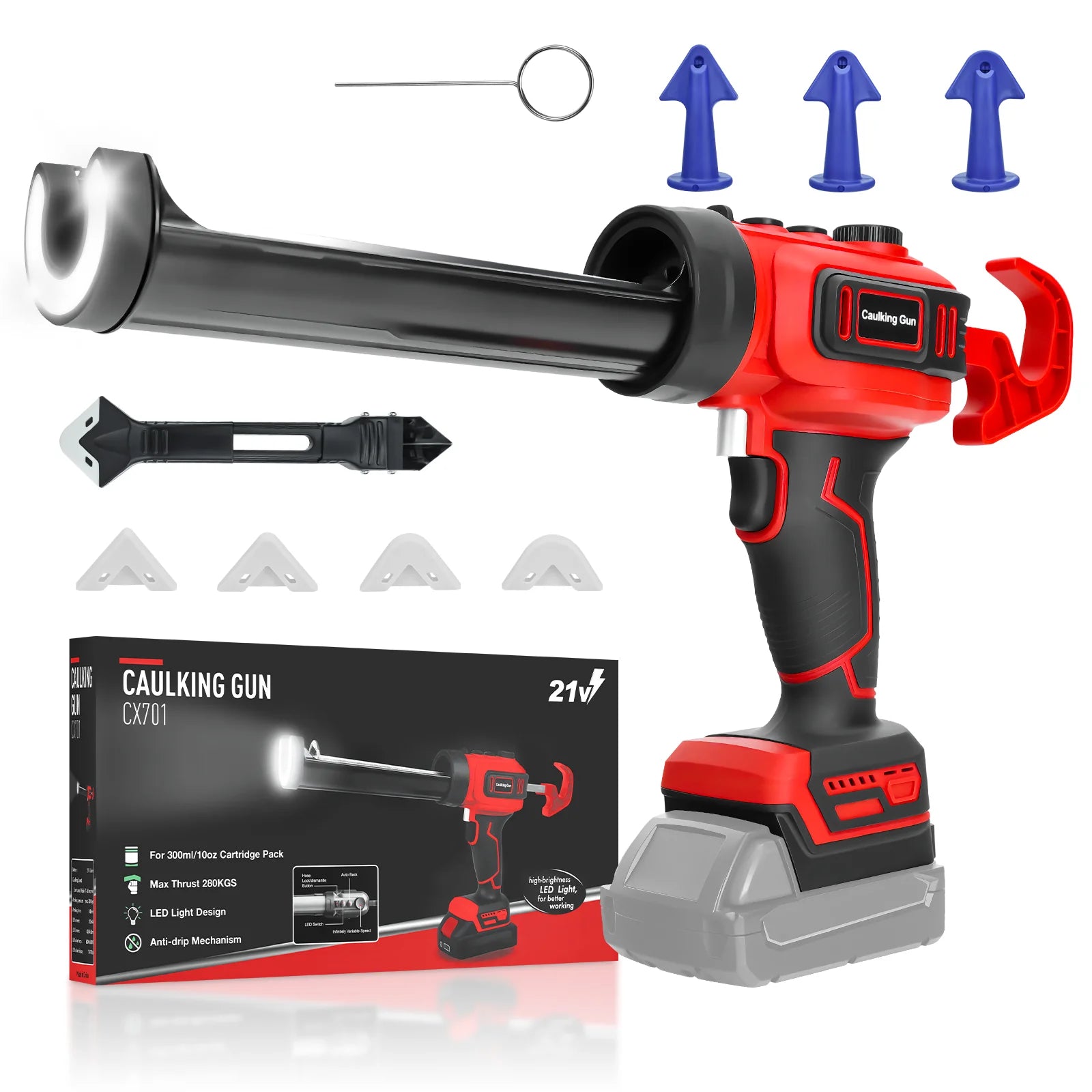 Pistola de Silicona Eléctrica Inalámbrica LaiPuDuo 300ml - Velocidad Variable